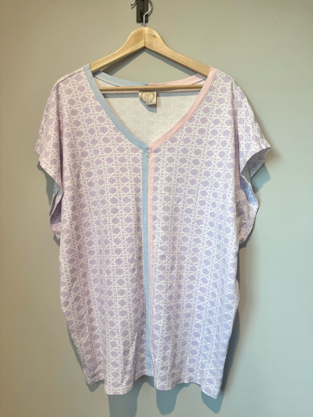 TBBC Ocean Club Cane Colada Swim Cover Up Tunic Lavender Pima Cotton
